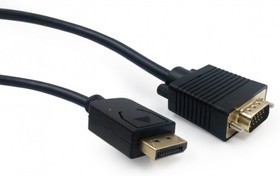 Фото 1/3 Cablexpert Кабель DisplayPort- VGA, 1,8м, 20M/15M, черный, экран, пакет (CCP-DPM-VGAM-6)