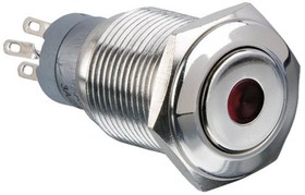 Фото 1/2 MP0045/1E1BL012S, Illuminated Push Button Switch, Latching, Panel Mount, 16.2mm Cutout, DPDT, Blue LED, 250V ac