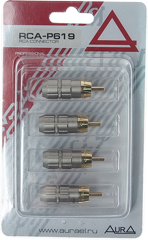 Штекер RCA комплект 4шт. AURA