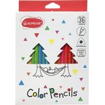 Набор цветных трехгранных карандашей 36 цветов, в картонном футляре 9402-36