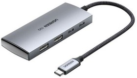 Фото 1/6 Разветвитель USB Ugreen CM480 4 в 1. 2 х USB C 3.1. 2 х USB A 3.1 (30758)