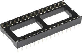 Фото 1/3 A 32-LC-TT, 2.54mm Pitch Vertical 32 Way, Through Hole Stamped Pin Open Frame IC Dip Socket, 1A