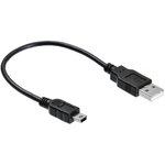 Кабель OTG Buro USB A(f) (прямой) - mini USB B (m) (прямой), 0.2м, черный [otg_mini]