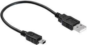 Фото 1/3 Кабель OTG Buro USB A(f) (прямой) - mini USB B (m) (прямой), 0.2м, черный [otg_mini]