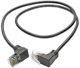 N201-SR2-BK, Ethernet Cables / Networking Cables 2FT BLCK CT6 SLIM RTANGLE CBL