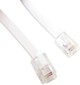 520-26-4400-WH-0007F, Cable Assembly Modular 2.13m 26AWG Modular Plug to Modular Plug 4 to 4 POS PL-PL Crimp-Crimp Carton