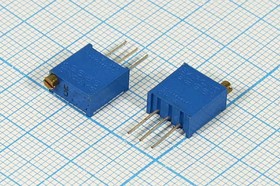 Подстроечный резистор, номинальное сопротивление 2.0 кОм, количество оборотов 25, выводы 3P, на плату, марка 3296W202, производитель BARONS