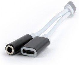 Фото 1/3 Переходник Cablexpert USB Type-C/Jack3.5 F+ Type-C F, черный, пакет (CCA-UC3.5F-02)
