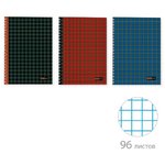 7-96-002, General notebook A4 96L cell,spir,region of maps. A4 GR. TARTAN 3 TYPES