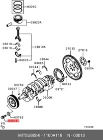 1100A118, Болт шкива коленвала центpальный