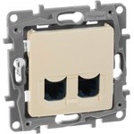 Legrand 672355, Двойная розетка RJ 45, категория 5е, UTP, Etika, слоновая кость