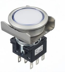 LB6ML-M1T64PW, Illuminated Pushbutton Switch Momentary Function 2CO LED 30 V / 125 V / 250 V Pure White None