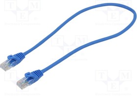 KABSI AL-OEM-299B, Patch cord; U/UTP; 5e; CCA; blue; 0.5m; RJ45 plug,both sides; 26AWG