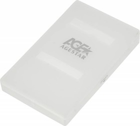 Фото 1/2 Внешний корпус для HDD/SSD AgeStar SUBCP1 SATA USB2.0 пластик белый 2.5"