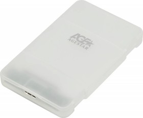 Фото 1/4 Внешний корпус для HDD/SSD AgeStar 3UBCP3 SATA USB3.0 пластик белый 2.5"