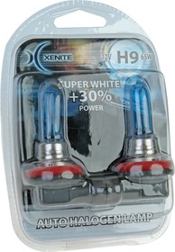 Фото 1/6 1007048, Лампа 12V H9 65W PGJ19-5 +30% 4000К блистер (2шт.) Super White XENITE