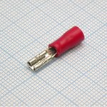 FDD1.25-110(5) Red, наконечник кабельный ножевой (гнездо) с изоляцией 0.5х2.8мм ...