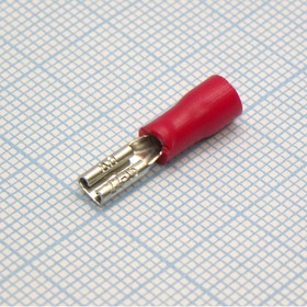 Фото 1/2 FDD1.25-110(5) Red, наконечник кабельный ножевой (гнездо) с изоляцией 0.5х2.8мм, сеч. пров. 0.5-1.5мм2
