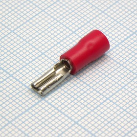 Фото 1/2 FDD2-110(8) Red, наконечник кабельный ножевой (гнездо) с изоляцией 0.8х2.8мм, сеч. пров. 1.5-2.5мм2