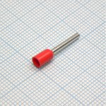 HE 1012 Red, наконечник кабельный торцевой трубчатый с изоляцией, L=18.4/12мм ...
