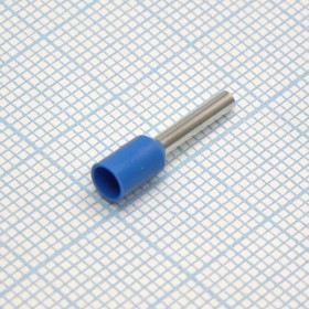 Фото 1/2 HE 1510 Blue, наконечник кабельный торцевой трубчатый с изоляцией, L=16.4/10мм, сеч. пров. 1.5мм2