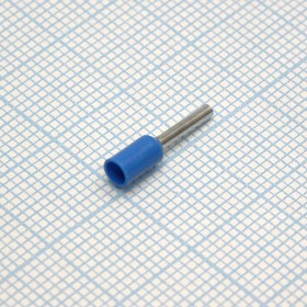Фото 1/2 HE 7508 Blue, наконечник кабельный торцевой трубчатый с изоляцией, L=14.6/8мм, сеч. пров. 0.75мм2