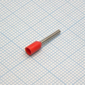 Фото 1/2 HE 7508 Red, наконечник кабельный торцевой трубчатый с изоляцией, L=14.6/8мм, сеч. пров. 0.75мм2