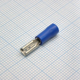Фото 1/2 FDD1.25-110(8) Blue, наконечник кабельный ножевой (гнездо) с изоляцией 0.8х2.8мм, сеч. пров. 0.5-1.5мм2