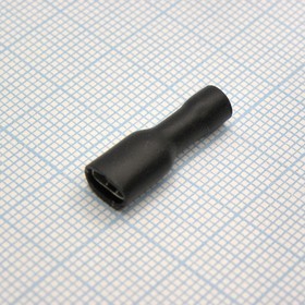 Фото 1/2 FDFD1.25-187(5) Black, наконечник кабельный ножевой (гнездо) полностью в изоляции 0.5х4.75мм, сеч. пров. 0.5-1.5мм2