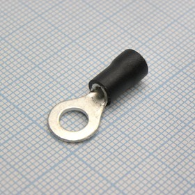 Фото 1/2 RV2-5L Black, наконечник кабельный кольцевой с изоляцией d=5.3мм, сеч. пров.1.5-2.5мм2