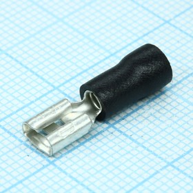 Фото 1/2 FDD2-187(8) Black, наконечник кабельный ножевой (гнездо) с изоляцией 0.8х4.75мм, сеч. пров. 1.5-2.5