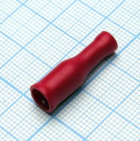 Фото 1/3 FRD1.25-156, (FRD1.25-156 red), наконечник кабельный - гнездо трубчатое полностью в изоляции d=4мм, сеч. пров. 0.5-1.5мм