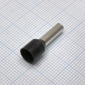 Фото 1/2 HE 6012 Black, наконечник кабельный торцевой трубчатый с изоляцией, L=20/12мм, сеч. пров. 6.0мм2
