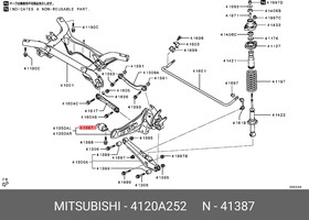 Сайлентблок заднего продольного рычага MITSUBISHI ASX/Lancer 10/Outlander II MITSUBISHI 4120A252