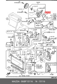 B6BF15116, Прокладка помпы MAZDA B6BF-15-116
