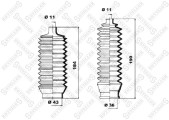 14-72005-SX, 14-72005-SX_пыльник рейки рулевой левый! без г/у\ Mitsubishi Galant E11A-E16A 84-87