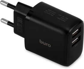 Фото 1/4 Сетевое зарядное устройство Buro BUWH1, 2xUSB, 15.5Вт, 3.1A, черный [buwh15s200bk]