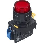 YW1L-A2E10Q4R, Illuminated Pushbutton Switch Latching Function 1NO 24 V / 120 V ...