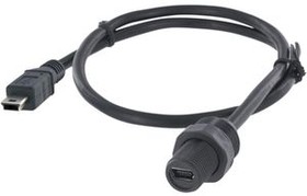 1310-0009-10, 500mm Waterproof USB Connector USB Mini-B 5-Pin Socket-Mini-USB 2.0 Type B, Plug