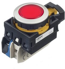 CW4L-A1E10Q4R, Illuminated Pushbutton Switch Latching Function 1NO 250 VAC / 24 VDC LED Red None