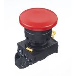 YW1B-M4E10R, Pushbutton Switch Momentary Function 1NO Panel Mount Black / Red