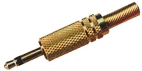 KLS1-PLG-002-3.5-G, Штекер аудио 3.5мм моно, металлический корпус