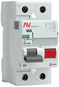 Фото 1/3 Выключатель дифференциального тока (УЗО) 2п 40А 300мА тип AC DV AVERES EKF rccb-2-40-300-ac-av