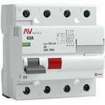Выключатель дифференциального тока (УЗО) 4п 63А 100мА тип A DV AVERES EKF ...
