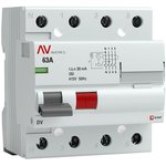 Выключатель дифференциального тока (УЗО) 4п 63А 30мА тип A DV AVERES EKF ...