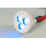 Лампа светодиодная 12В, цоколь GU 5.3, 3Вт, цвет голубой, MR16A-B3WE0A ...