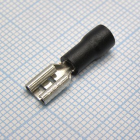 Фото 1/3 FDD1.25-187(8) Black, наконечник кабельный ножевой (гнездо) с изоляцией 0.8х4.75мм, сеч. пров. 0.5-1.5мм2