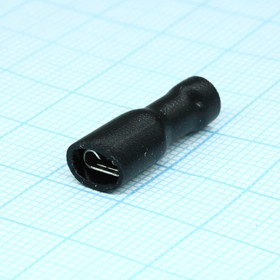 Фото 1/2 FDFD2-187(5) Black, наконечник кабельный ножевой (гнездо) полностью в изоляции 0.5х4.75мм, сеч. пров. 1.5-2.5мм2