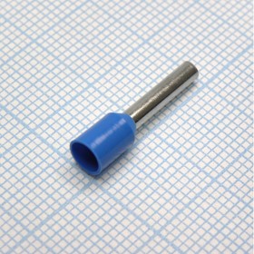 Фото 1/2 HE 2512 Blue, наконечник кабельный торцевой трубчатый с изоляцией, L=19/12мм, сеч. пров. 2.5мм2