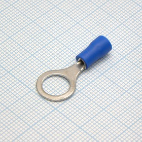Фото 1/2 RV1.25-8 Blue, наконечник кабельный кольцевой с изоляцией d=8.4мм, сеч. пров.0.5-1.5мм2